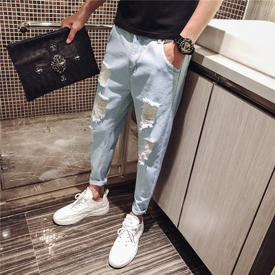 Pantalones Rotos Estilo Beggar para Primavera y Otoño