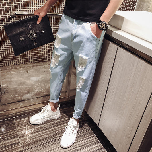 Pantalones Rotos Estilo Beggar para Primavera y Otoño