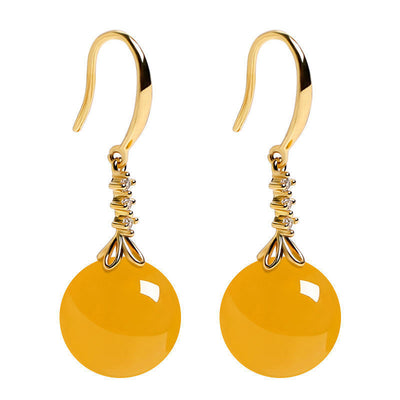 Aretes de Plata Elegantes con Ágata Verde Calcedonia para Mujer - Image 4