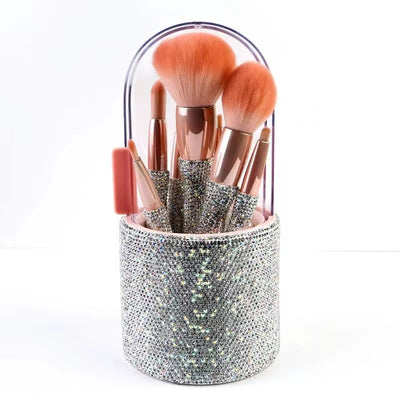 Set de 8 Brochas de Maquillaje Lujo con Diamantes Incrustados - Image 6