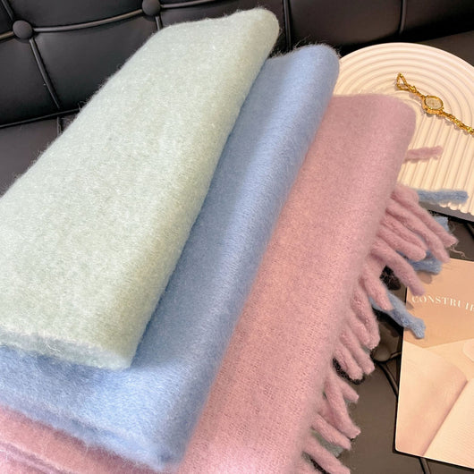 Chal Térmico de Mohair - Bufanda Gruesa para Invierno Colores Sólidos - Image 37
