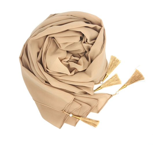 Hijab Elegante con Borlas en las Cuatro Esquinas - Image 6
