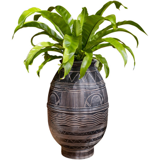 Maceta Decorativa Étnica de Cemento - Diseño Africano Artesanal - Image 4