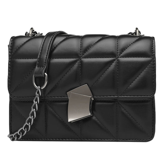 Bolsa Mensajera Cuero con Cadena Rombo - Image 9