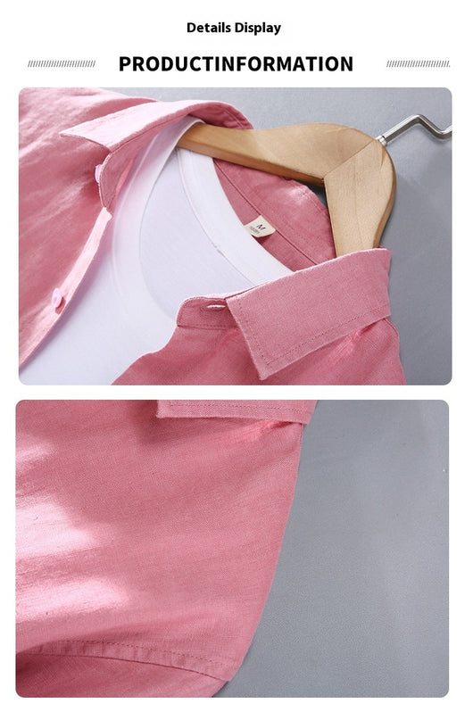Camisa de Lino Puro para Hombre - Estilo Versátil Moderno - Image 30