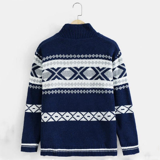 Cardigan Suéter Jacquard con Cierre para Hombre - Image 7