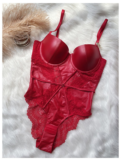 Body Sensual de Encaje y Cuero para Mujer - Image 5