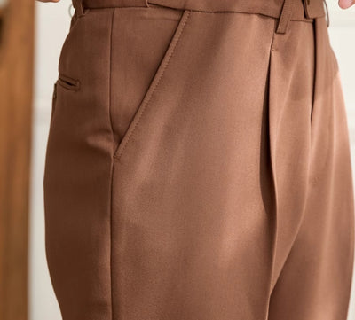 Pantalón de Talle Alto Estilo Retro sin Planchado con Cintura Elástica - Image 4