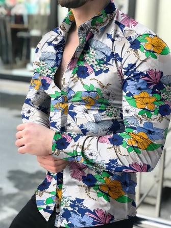 Camisa Manga Larga Ajustada para Hombre Musculoso - Image 8