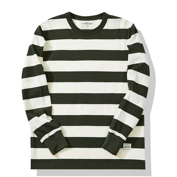 Camiseta Manga Larga a Rayas para Hombre - Clásica y Versátil