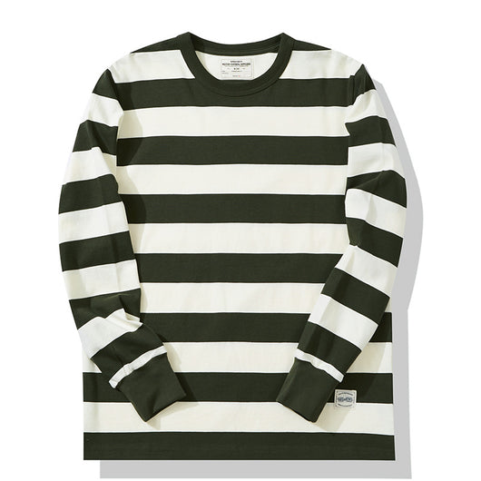 Camiseta Manga Larga a Rayas para Hombre - Clásica y Versátil - Image 2