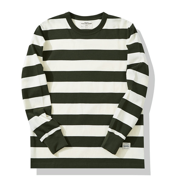 Camiseta Manga Larga a Rayas para Hombre - Clásica y Versátil