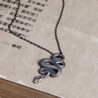Dije Llavero de Plata 925 Serpiente Vintage Efecto Desgastado - Image 3