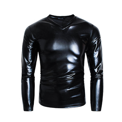 Playera Base V-Neck Brillante de Manga Larga para Hombre - Image 3
