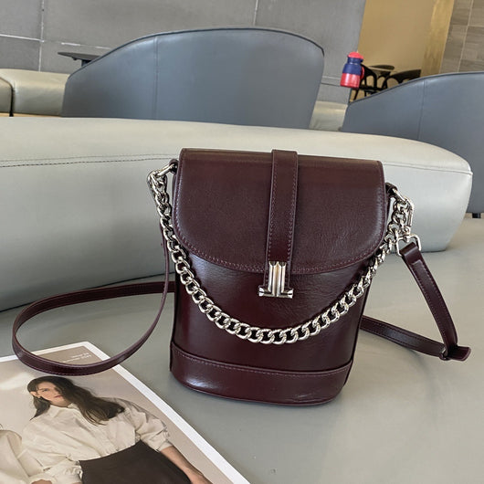 Bolso de Cuero Genuino con Cadena - Bandolera de Piel Auténtica - Image 21