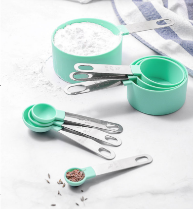 Juego de 8 Tazas Medidoras con Mango de Acero Inoxidable