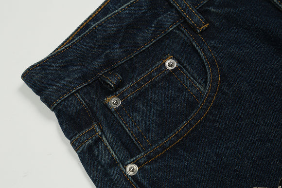 Casual Hip Hop Jeans with Large Pockets and Zipper Closure