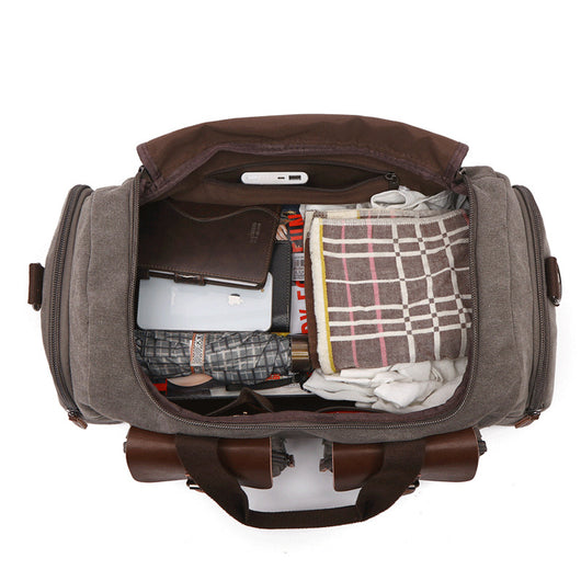 Bolsa de Viaje Estilo Europeo Americano en Lona Portátil - Image 3
