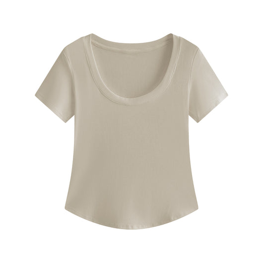 Blusa Slim Fit Escote U Manga Corta Efecto Adelgazante - Image 8