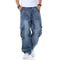 Jeans Ancho de Moda con Múltiples Bolsillos