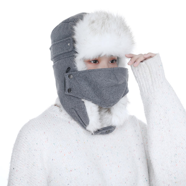 Gorro Grueso de Lana con Protección de Orejas para Invierno