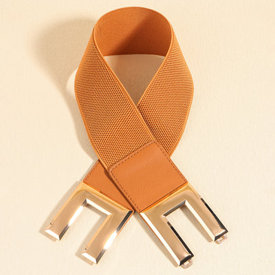 Cinturón Elástico Ancho para Mujer con Hebilla Cuadrada Metálica - Multicolor - Image 14