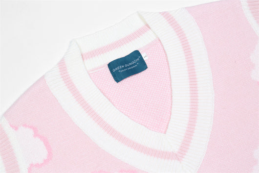 Chaleco Tejido Suelto Jacquard Cuello V sin Mangas para Hombre - Image 4