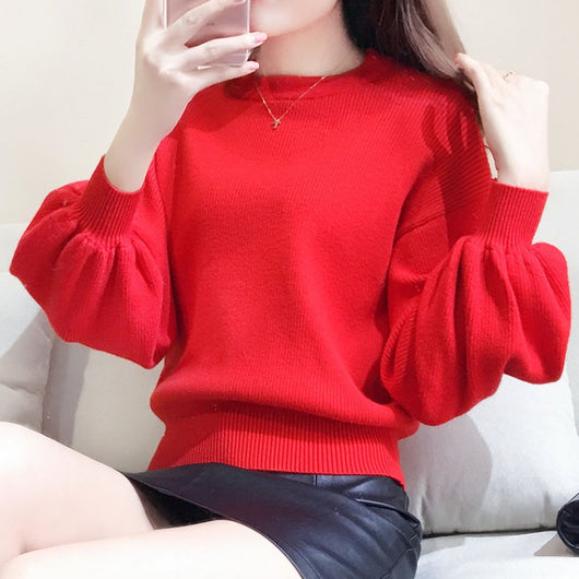 Suéter Tejido Grueso Rojo Oversize Cómodo - Image 11