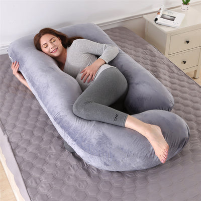 Almohada Ergonómica en Forma de G con Terciopelo Cristal Extraíble para Dormir de Lado - Image 4