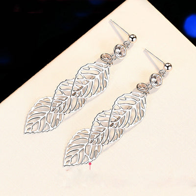 Aretes de Plata 925 con Hoja Larga Elegante - Image 8