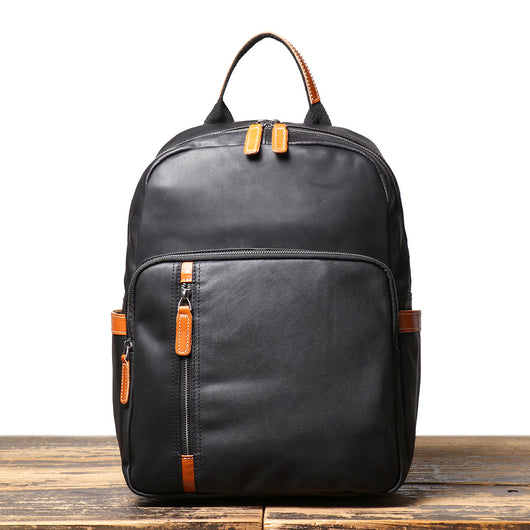 Mochila de Cuero Viaje Bicolor - Bolso Escolar Piel Suave Premium - Image 8