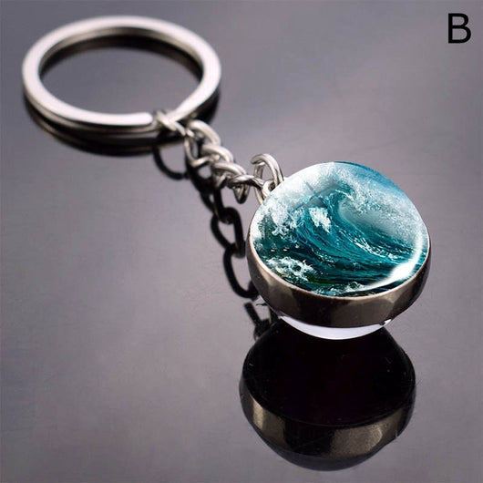 Llavero Esfera de Vidrio con Tortuga y Estrella de Mar - Diseño Divertido - Image 33