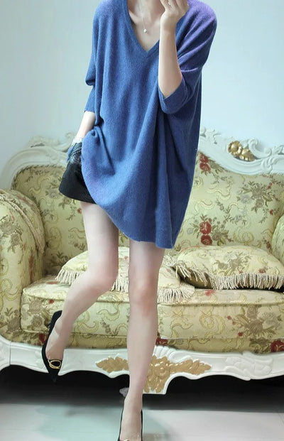 Suéter de Cashmere Cuello en V para Otoño - Image 12