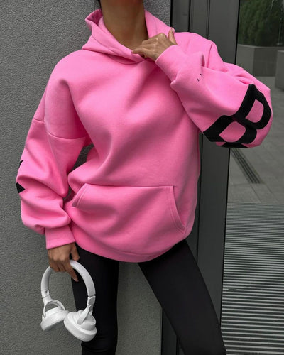 Sudadera Estampada Gruesa Oversize de Manga Larga Versátil - Image 35
