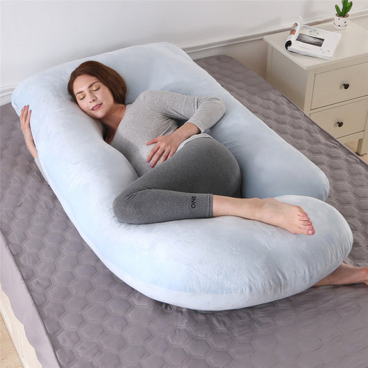 Almohada Ergonómica en Forma de G con Terciopelo Cristal Extraíble para Dormir de Lado - Image 9