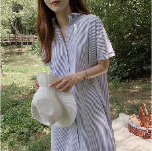 Vestido Camisero a Rayas - Image 36
