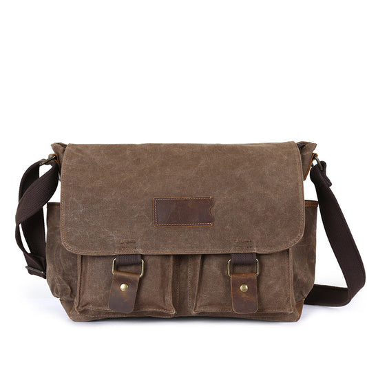 Bolsa Bandolera Vintage de Cuero Crazy Horse Impermeable para Hombre - Image 2