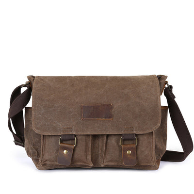 Bolsa Bandolera Vintage de Cuero Crazy Horse Impermeable para Hombre - Image 2