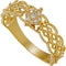 Pure 18K Jinrege Light Luxury Wide Version Fashion Ring 18K Yellow