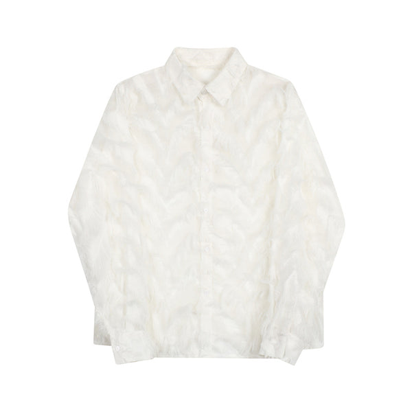 Camisa Manga Larga de Malla Fina Transpirable para Hombre