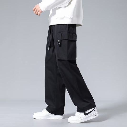 Pantalones Cargo Rectos para Niños con Bolsillos Amplios y Cordón Ajustable - Image 2