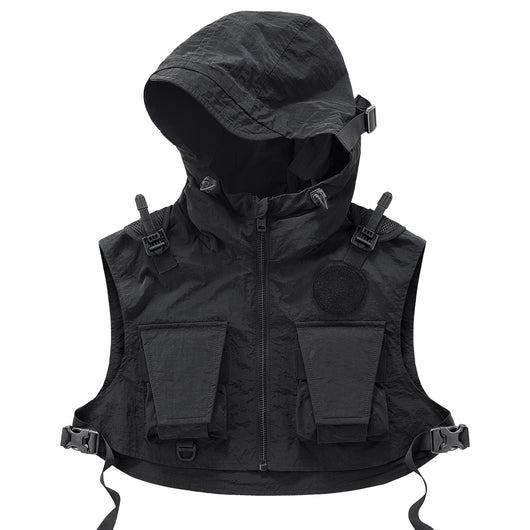Chaleco Deportivo con Capucha y Múltiples Bolsillos