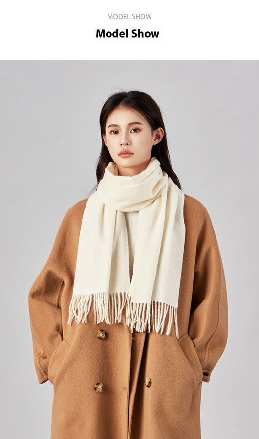 Bufanda de Lana Premium Gruesa para Invierno - Colores Sólidos Versátiles - Image 26