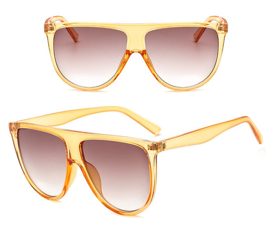 Women's full-frame tortoiseshell sunglasses with gradient purple lenses, shown from front and angled views. - Image 8