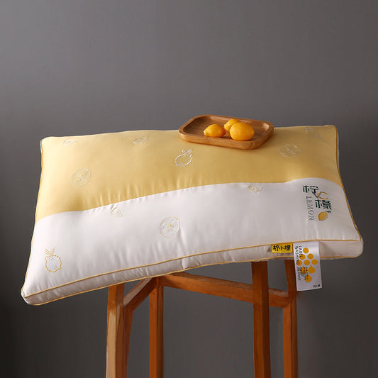 Funda de Almohada de Algodón Puro con Relleno de Plumas y Bordado 3D