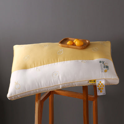 Funda de Almohada de Algodón Puro con Relleno de Plumas y Bordado 3D