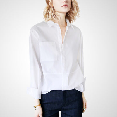 Camisa Blanca Suelta de Corte Profesional para Mujer - Image 6