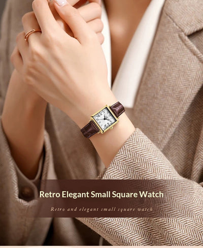 Reloj Elegante Cuadrado Retro para Mujer con Correa de Cuero - Image 7