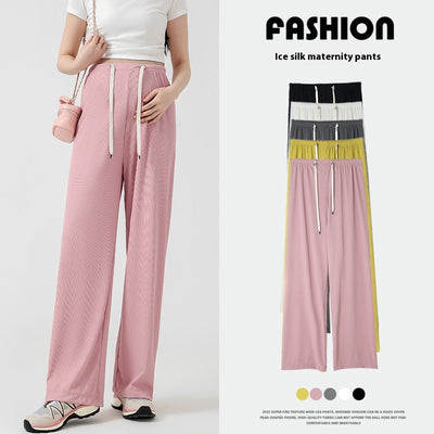 Pantalones Premamá Cómodos de Pierna Ancha sin Cintura Ajustable - Image 4