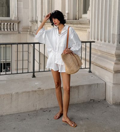 Conjunto de Lino Suelto para Mujer - Camisa y Shorts 100% Algodón - Image 21